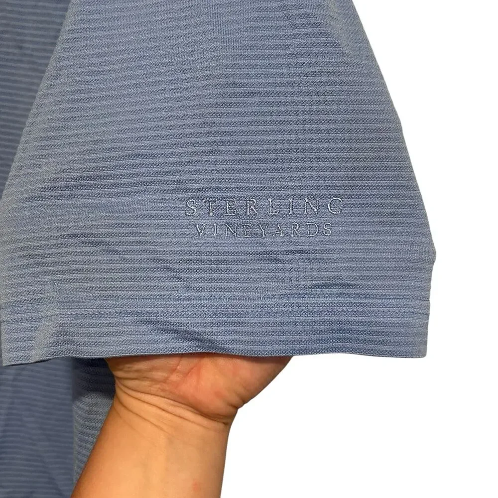 Vintage Fairway Green Purformance Blue Polo Shirt Men Sz Large Sterling Vineyard - Picture 7 of 13